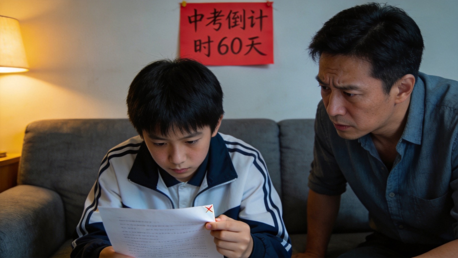 Parent and student discussing English study